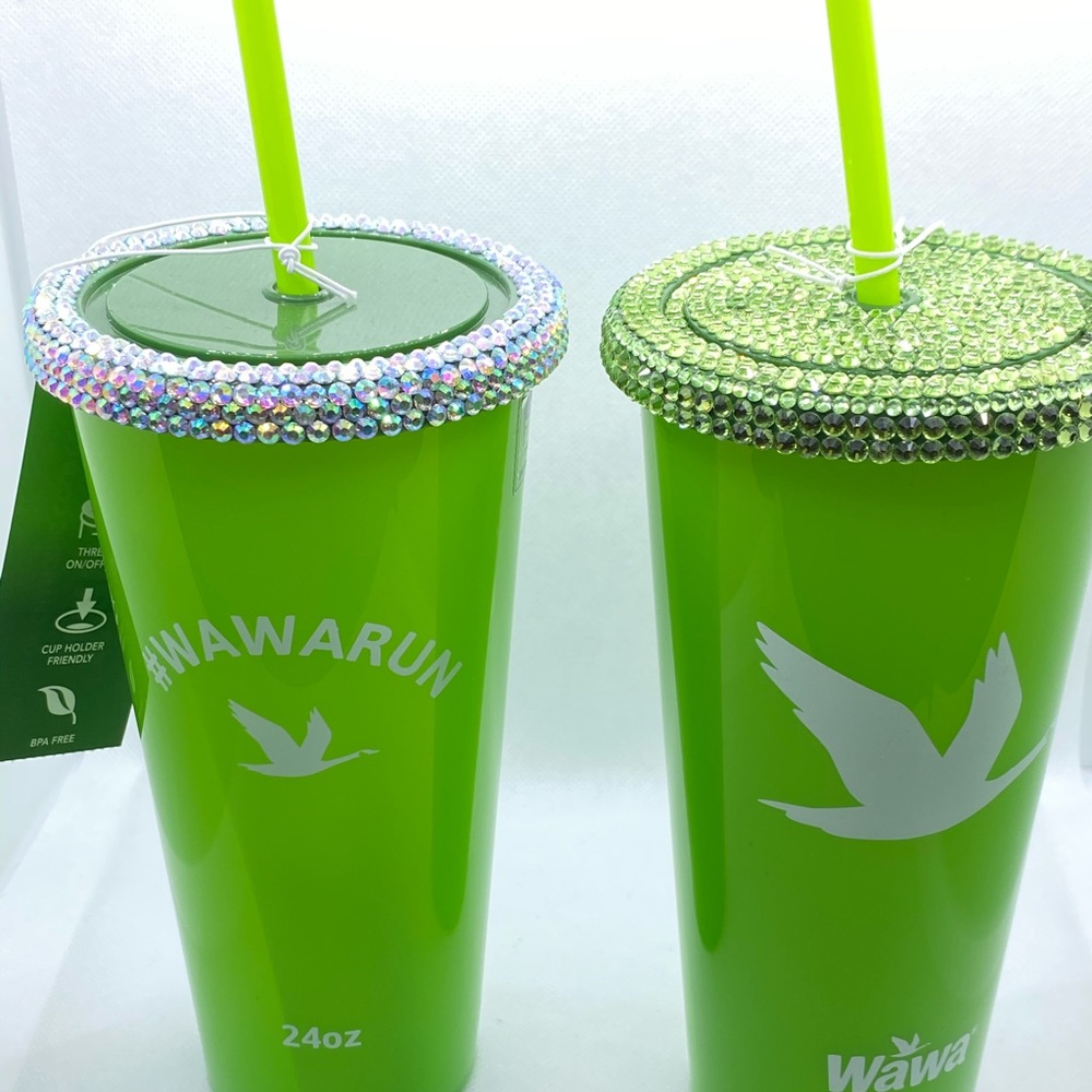 Rhinestone Wawa Green Color Changing Cold Cup